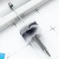 Grauer Plüsch Kugelschreiber kreativer DIY Perlen Kunststoff Stift schickes Schreibwaren Modell - Grau Leopard