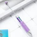 DIY 4-in-1 Mehrfarben Kugelschreiber, lila Glitzer Strass Design, Studenten Tagebuch Stift. - Bonbonlila