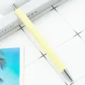Simple solid color retractable metal ballpoint pen in light yellow for daily office use. - Candy Yellow (Silver Hardware)