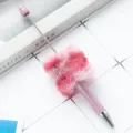 DIY Perlen Kugelschreiber Süßer Rosa Flauschiger Fellball Metall Perlenstift Bürobedarf - Taro-Violettes Leopardenmuster