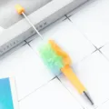 Kreativer flauschiger Perlenkugelschreiber mit buntem Plüschdekor und niedlichem Design. - Orange Gelb Farbverlauf