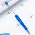 DIY στυλό με χάντρες με μπλε πλαστικό και μεταλλικό περιστρεφόμενο σώμα για χειροτεχνίες. - Επιμεταλλωμένο Βαθύ Μπλε