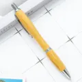 Bamboo ballpoint pen gourd shape retractable metal trim office school gift stationery - 1.0mm Bullet Tip / As Shown