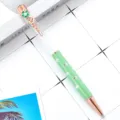 Elegant metal ballpoint pen with creative flower clip and green barrel for office school use - Candy Green (Pearl Style)