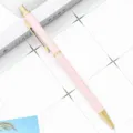 Roze en gouden metalen balpen, elegante snoepkleurige intrekbare pen voor school en kantoor. - Lichtroze