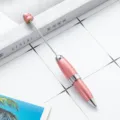 Pink DIY beadable metal ballpoint pen, candy color rotating mini pen for custom craft. - Rose Gold