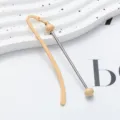 Metal bookmark with decorative beads and curved clip design for reading enthusiasts and DIY crafts. - Khaki