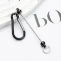 Creatieve DIY kraal karabijnhaak D-ring metalen haak voor tassen en stijlvolle sleutelhanger. - Zwart
