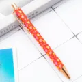 Metal ballpoint pen with cute red heart love pattern, smooth click writing for office school. - Valentine's Day Model A-Red