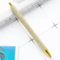 Gold glitter retractable ballpoint pen, stylish metal office and school stationery tool. - Gold (Gold Parts)