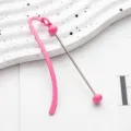 DIY metal beaded bookmark pink stationery gift creative page marker metal book clip - Hot Pink