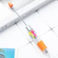 Kreativer mehrfarbiger Kugelschreiber mit durchsichtigem Plastikgehäuse und Zeiger. - Orange