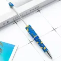 DIY beadable ballpoint pen, blue star print student stationery school supply writing pen variant. - Graduation Season No. 3