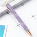 Elegant purple pearl and rhinestone ballpoint pen with rose gold trim for office and gift. - Candy Purple