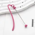Metal beaded bookmark DIY pink metal page marker cute student graduation gift reading accessory - Dark Pink
