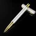 Weißer und goldener Business Gelstift, Luxus Geschenk Signierstift Variante für Büro. - Weiß (Goldene Teile)