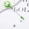 Enrouleur de badge rétractable en plastique vert porte-carte avec clip pour bureau. - Vert (Couleur unie)