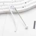 Metal beaded bookmark, elegant page marker clip for students, readers, and book lovers in white. - White