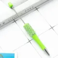 Boligrafo de cuentas de diamantes de imitacion DIY con perlas verdes y cristales brillantes. - Estilo perla / Verde Caramelo