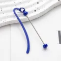DIY Beaded Metal Bookmark Cute Student Book Clip Graduation Gift School Souvenir - Dark Blue