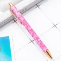 Stylo à bille en métal rose motif cœur, clip or rose, écriture fluide bureau et école. - Modèle Saint-Valentin B-Rose