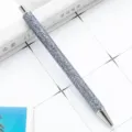 Silver glitter ballpoint pen with metal clip for office and school stationery use. - Gray (Silver Parts)