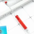 Bolígrafo multicolor creativo con puntero telescópico y acabado rojo brillante con purpurina. - Rojo