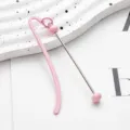 DIY beaded metal bookmark cute pink page marker student gift reading accessory school supply - Light Pink