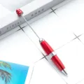 Κόκκινο μεταλλικό στυλό με χάντρες για DIY χειροτεχνία, ένα πολύ κομψό αξεσουάρ γραφής. - Μπορντό