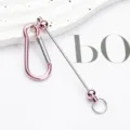 Creatieve DIY kralen karabijnhaak D-vormige metalen slot haak tas opheng gesp sieraden accessoire - Roze