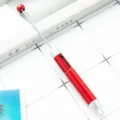 Bolígrafo multicolor con purpurina roja y cuenta extensible para manualidades de bricolaje. - Burdeos