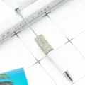 DIY rhinestone beadable ballpoint pen with sparkling crystals for handmade craft projects. - Rhinestone Wrapped Style / White