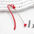 DIY Beaded Metal Bookmark Red Cute Book Clip Student Gift Page Marker Stationery Item - Red