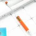 Boligrafo de cuentas de cuatro colores DIY boligrafo pulsador creativo multicolor cuerpo naranja. - Naranja