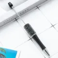 Στυλό DIY με στρασάκια και λαμπερό κρύσταλλο, με κομψή μεταλλική και μαύρη λαβή. - Μαύρο (στιλ ζάχαρης)