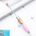 Kreativer mehrfarbiger Kugelschreiber mit Metallstab, niedliches transparentes Plastikdesign Büro. - Süßigkeiten Rosa