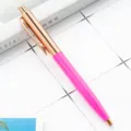 Stijlvolle roségouden en roze metalen balpen, inklapbare klikpen voor kantoor en school. - Rozerood