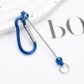 Blauwe DIY kralen karabijnhaak D-ring metalen haak tassen accessoire bedel sieraden hardware. - Blauw