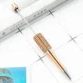 DIY beadable ballpoint pen with rhinestone barrel, rose gold metal creative writing tool. - Rhinestone Wrapped Style / Electroplated Rose Gold
