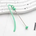 DIY metal beaded bookmark blank with light green hook, perfect for handmade crafts and reading. - Candy Green