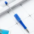 Μπλε στυλό χαντρών DIY με αστραφτερό σχέδιο γκλίτερ στρας για χειροποίητες κατασκευές. - Μπλε (στιλ ζάχαρης)