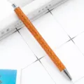 Orange Glitzer Kugelschreiber Klick Metall Stift Büro Schule Schreibwaren Zubehör - Orange (Silberne Teile)