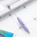 Δημιουργικό στυλό διαρκείας DIY με χάντρες καραμέλα χρώμα μέταλλο γραφική ύλη - Μοβ Καραμέλα