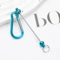 Blauwe metalen D-vormige karabijnhaak met stang, creatieve DIY tas ophanghaak accessoire. - Saffierblauw