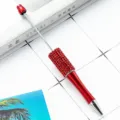 Creative DIY rhinestone beaded ballpoint pen, sparkly red crystal metal stationery office pen. - Rhinestone Wrapped Style / Burgundy