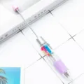 Kreativer mehrfarbiger Kugelschreiber transparenter Plastikstift fuer Schueler Geschenk - Süßigkeiten Violett