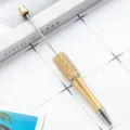 DIY Στυλό με Χάντρες Στρας Χρυσό Κρύσταλλο Έναστρος Ουρανός Μεταλλική Παραλλαγή - Χρυσό (στιλ ζάχαρης)