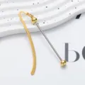 DIY beaded metal bookmark, gold curved book clip with decorative bead pin variant. - Electroplated Gold