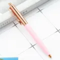 Eleganter, einziehbarer Kugelschreiber in Roségold und Rosa für Büro, Schule und Alltag. - Bonbonrosa