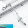 DIY stylopoio me kleidothiki metalliko mini stylo dimiourgiko grafiki yli grafeioy scholeioy - Λευκό (στυλ μπρελόκ)